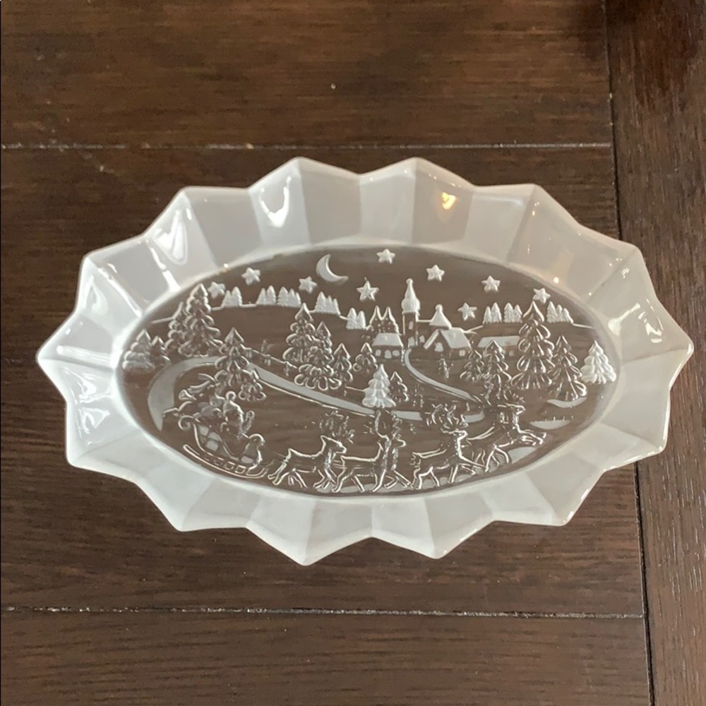 Mikasa holiday crystal platter.